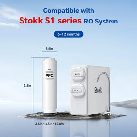 Stokk RS1-PPC filter installation close-up shows easy twist replacement.