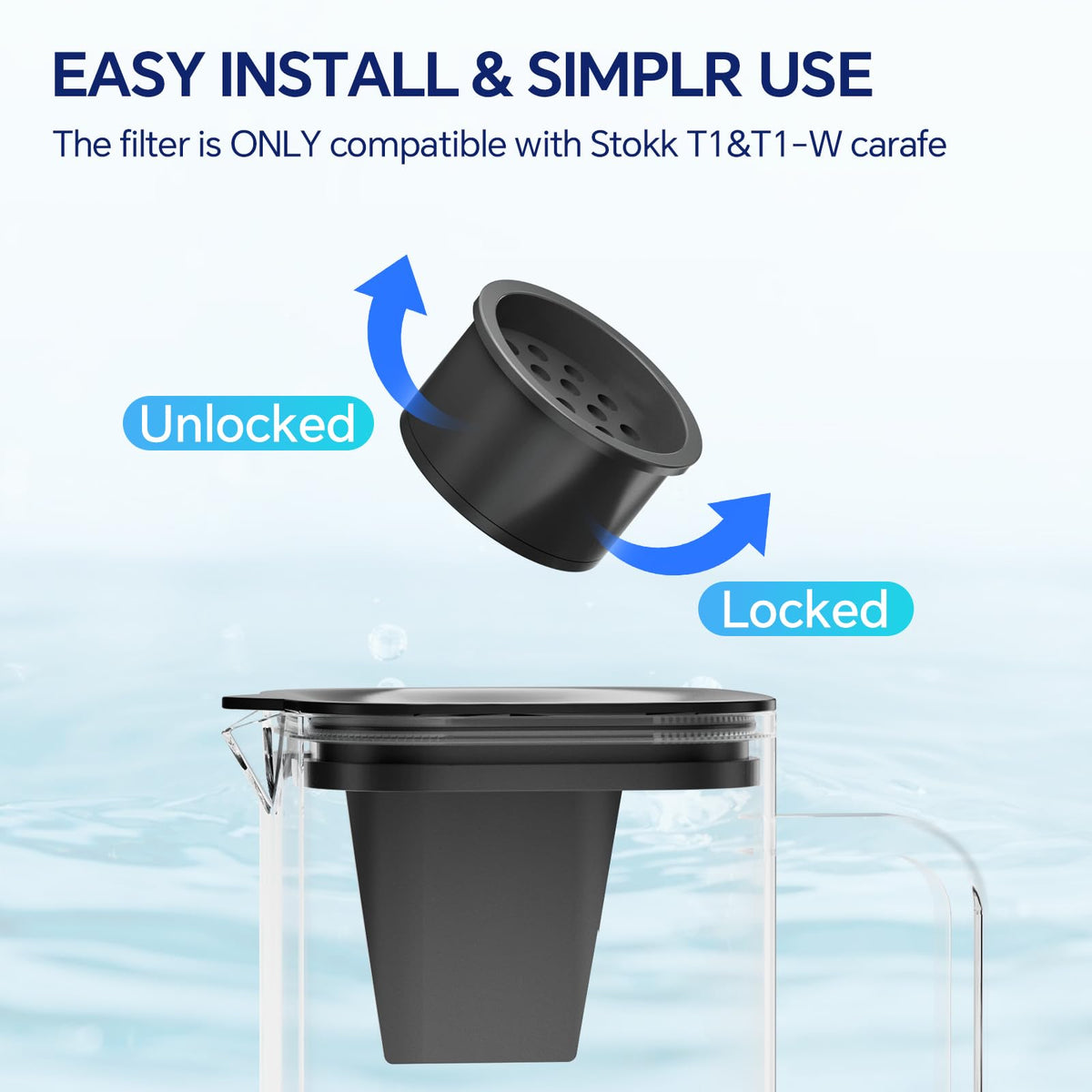 Stokk RT1-MF filter produces water with a clean, refreshing taste.