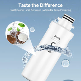 Stokk RT1-C filter closeup, post-carbon media for odor and flavor improvement