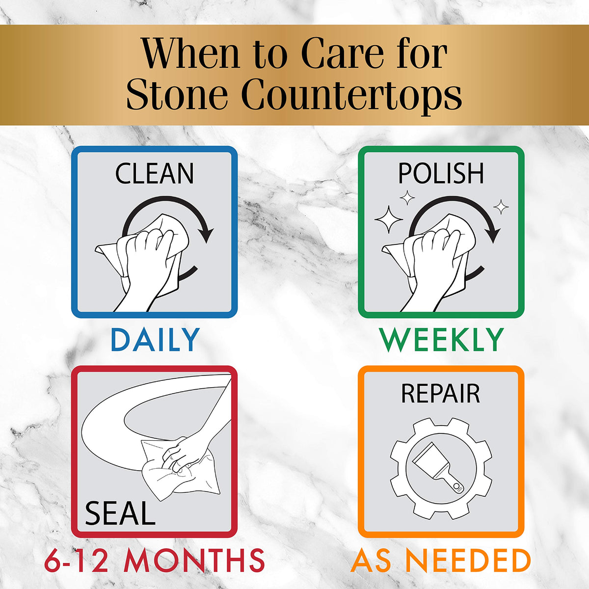 Stone Care International ammonia-free formula safe for kitchen surfaces.