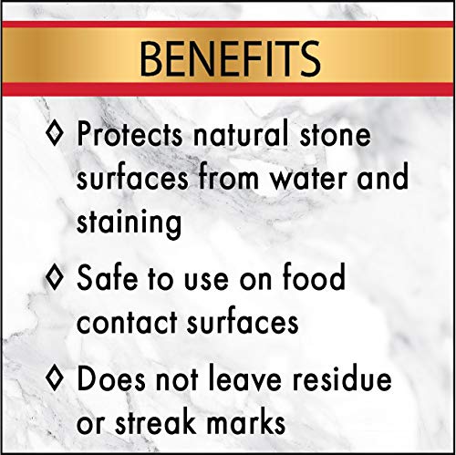 Stone Care International streak-free application highlights easy countertop maintenance.