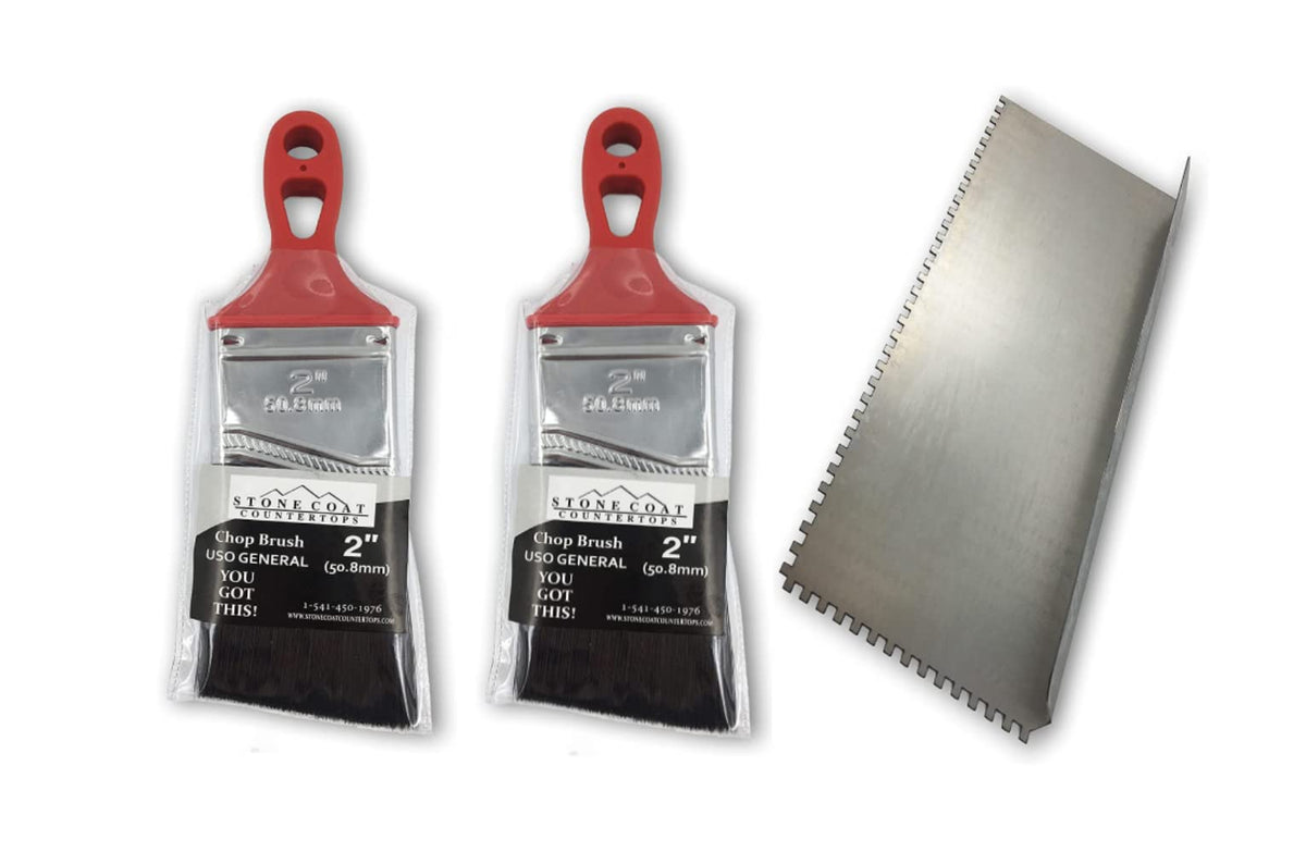 Stone Coat Tools Kit epoxy brushes 2in for smooth epoxy application and detailed edges.