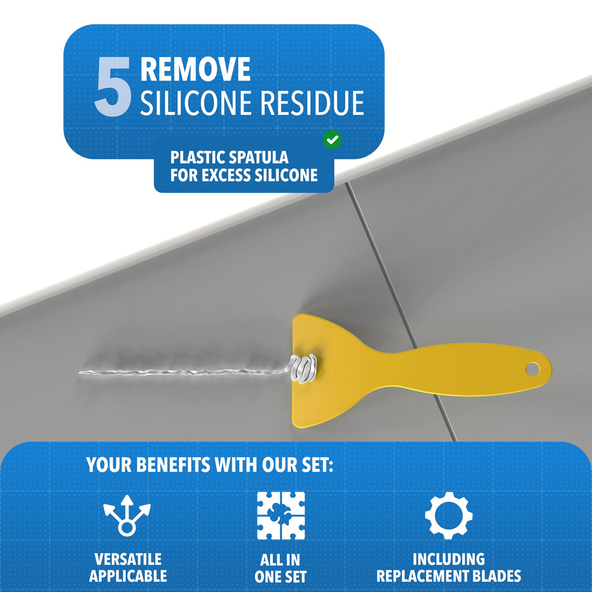 Stone Reef Caulk Tool sealant nozzles with caps for tidy application