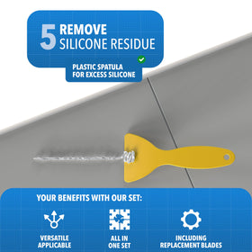 Stone Reef Caulk Tool sealant nozzles with caps for tidy application