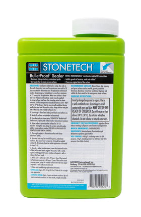 StoneTech BulletProof Sealer applied to a porous stone surface.