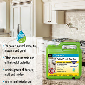 StoneTech BulletProof Sealer grout sealing protects porous grout against stains