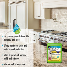 Close-up of StoneTech BulletProof Sealer preserving natural stone texture.