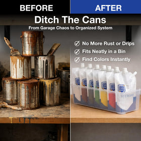 StopLossBags paint bag funnel enables clean, spill-free filling.