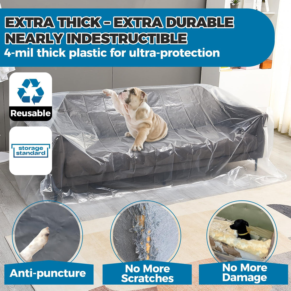 Storage Standard waterproof dustproof cover keeps furniture clean during renovations.