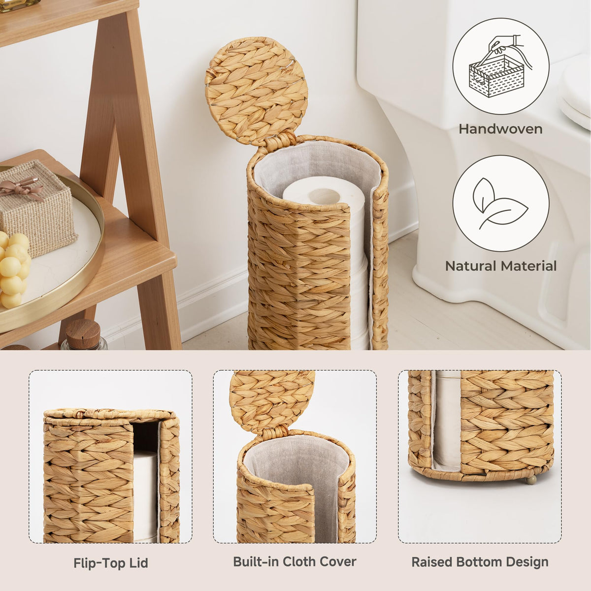 StorageWorks dustproof lid with small shelf for phone or wipes.