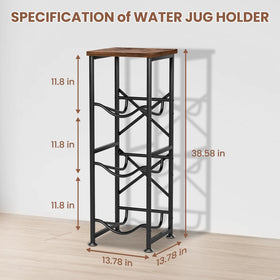 Storenization 5-gallon water jug storage stand keeps jugs organized and accessible.