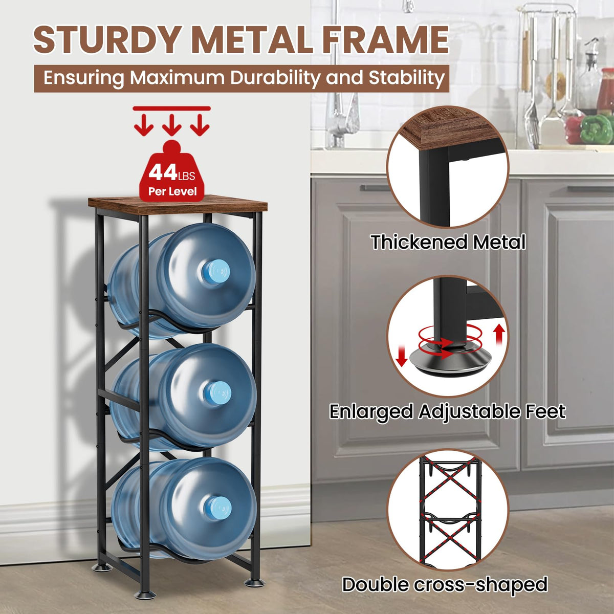 Storenization rustic top particleboard surface adds farmhouse charm to any room.