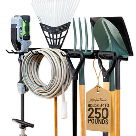StoreYourBoard 36-inch garage wall rack keeps tools organized and off the floor.