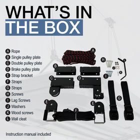 StoreYourBoard cargo box pulley system center strap focuses on stabilizing rooftop carriers.