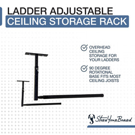 StoreYourBoard ceiling-mount plate enables easy installation into ceiling joists.