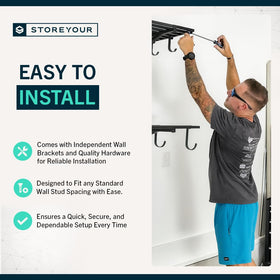 StoreYourBoard included large and small hooks keep cords off the floor