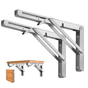 Storystore folding brackets on wall save space for garage or kitchen shelves