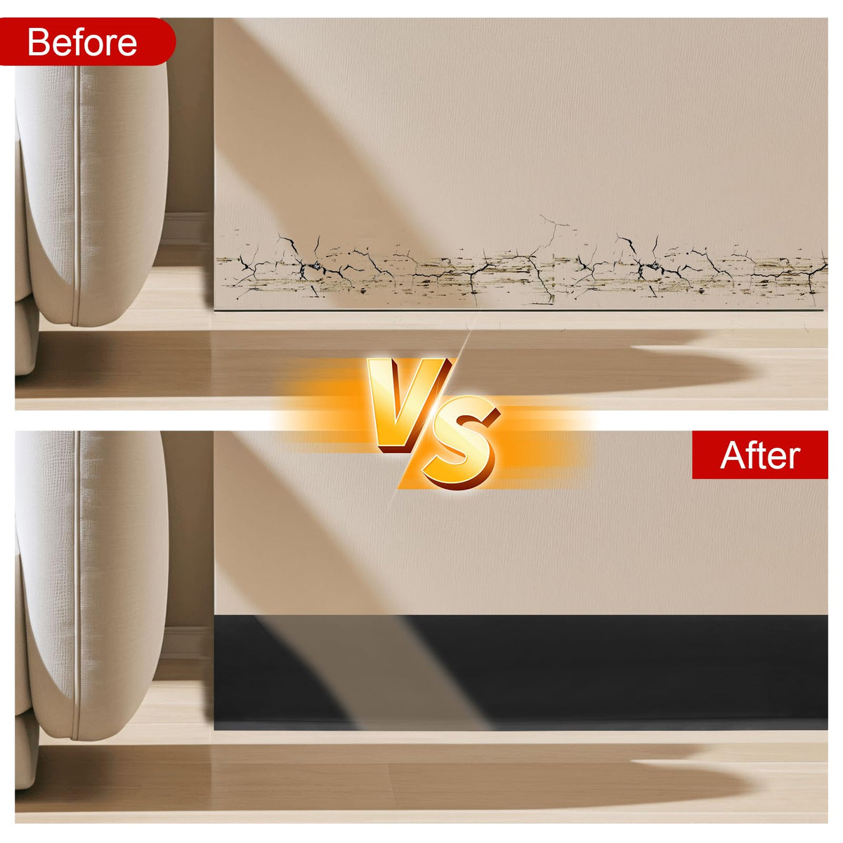 Storystore durable vinyl baseboard trim suitable for high-traffic areas.