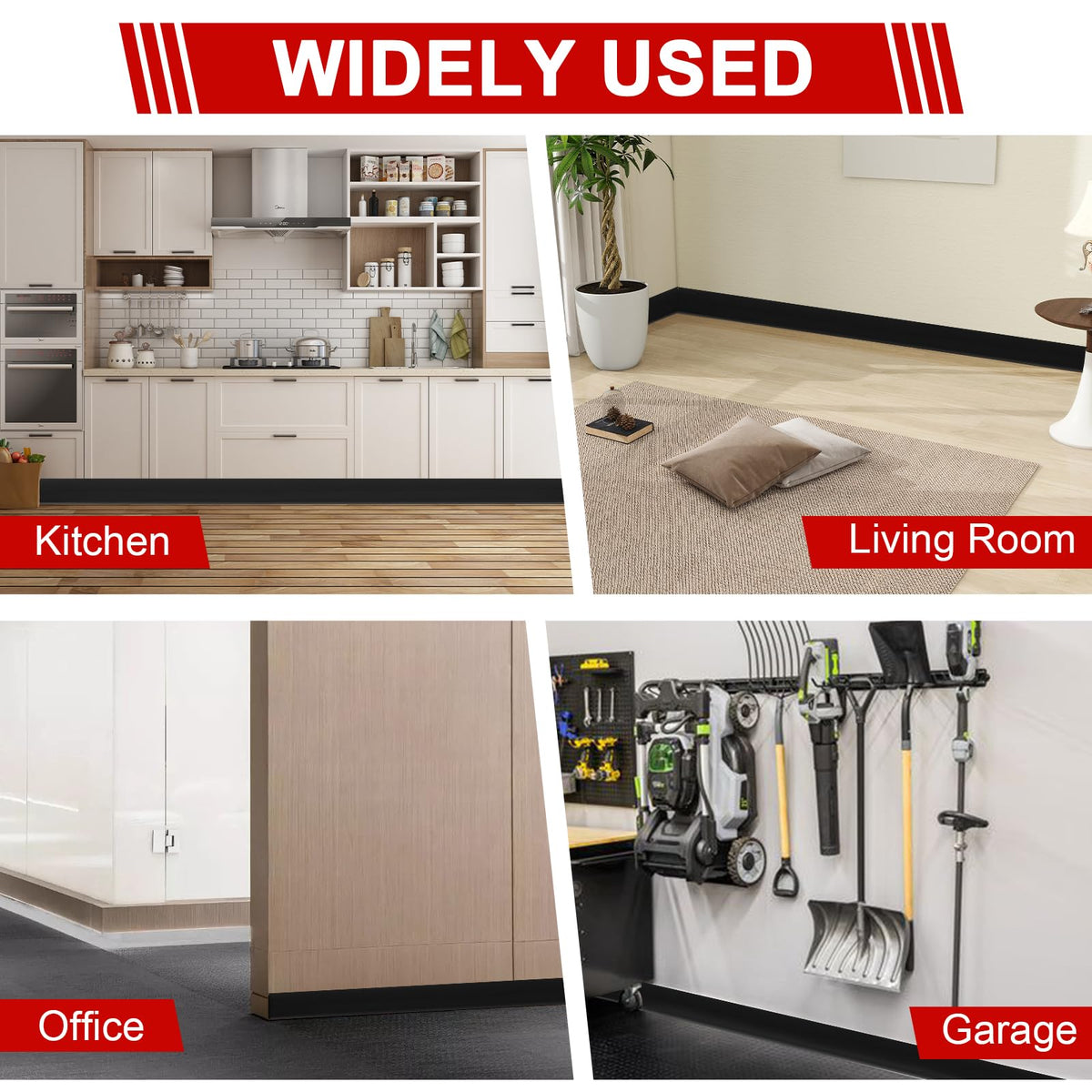 Storystore wall baseboard update offers quick, tool-free room refresh.