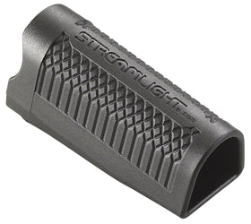 Streamlight flashlight holster in black, side view with secure retention for comfortable on-the-job carry.