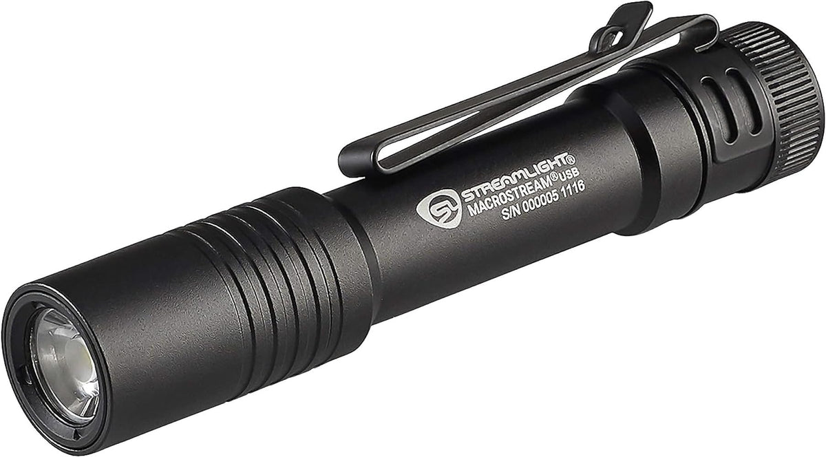 Streamlight MacroStream compact flashlight held in hand for everyday carry