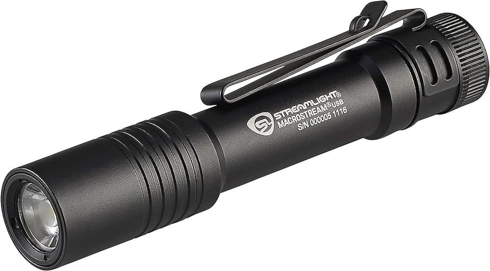 Streamlight MacroStream compact flashlight held in hand for everyday carry