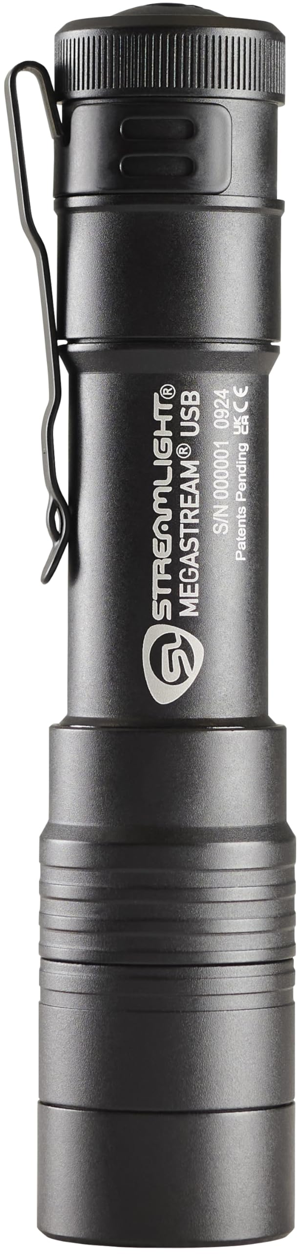 Streamlight MegaStream rugged aluminum body with IPX7 waterproof rating.