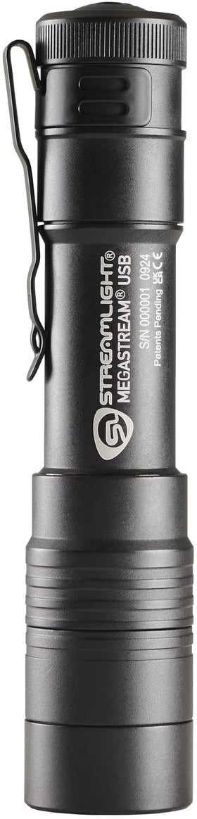Streamlight MegaStream rugged aluminum body with IPX7 waterproof rating.