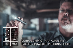 Streamlight MicroStream includes AAA battery and safety lanyard.
