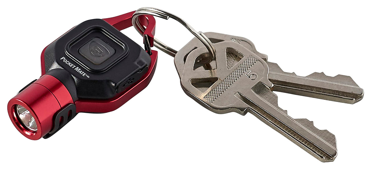Streamlight Pocket Mate clipped to a zipper for hands-free illumination.