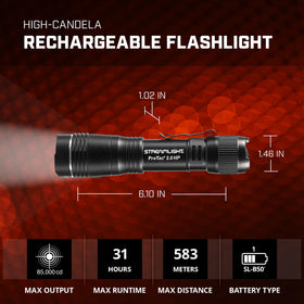 Streamlight ProTac 2.0 HP rugged 6000-series aluminum body for tough use.