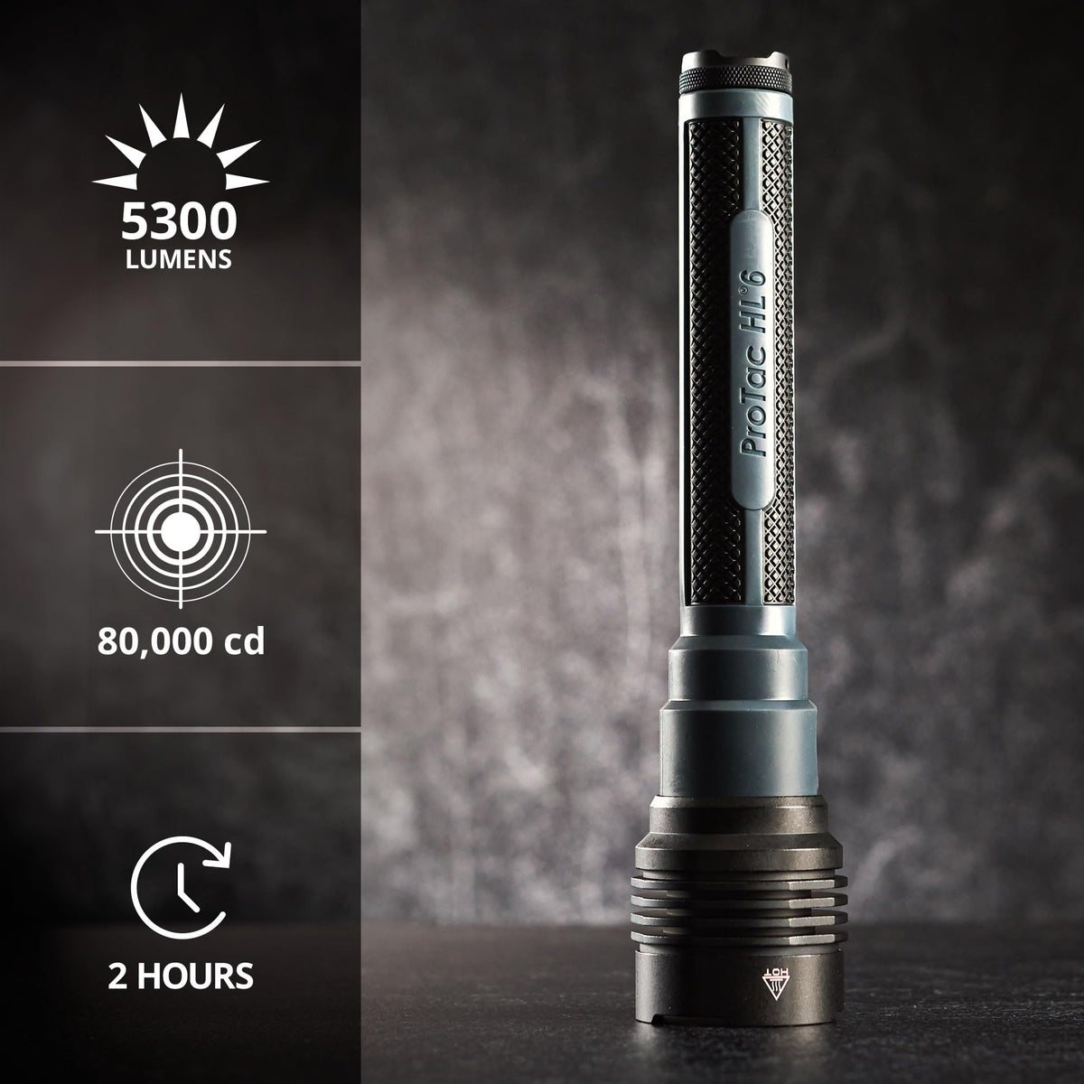 Streamlight ProTac HL 6 beam range up to 566 meters for long-distance visibility