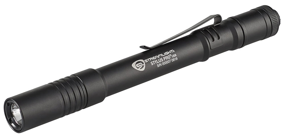 Streamlight Stylus Pro USB 350-lumen beam shines through dark spaces for quick inspections.