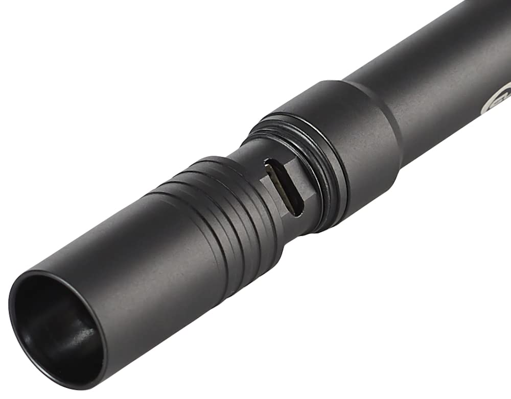 Streamlight Stylus Pro USB tail-cap switch enables one-handed control in tight spots.