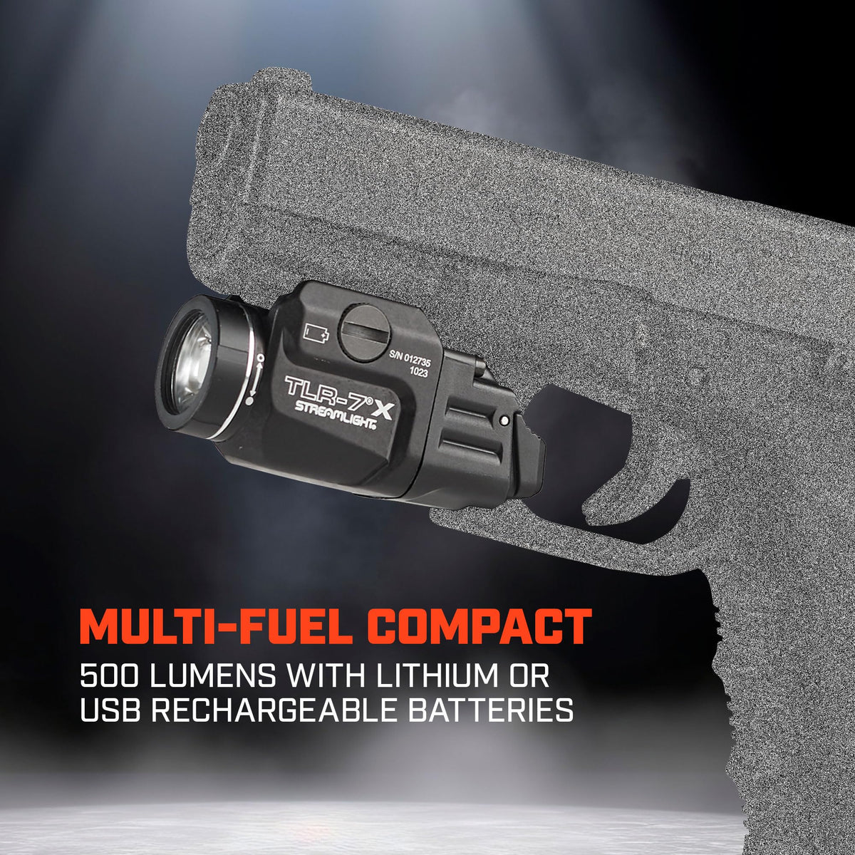 Includes CR123A battery and key kit for immediate field use of the TLR-7 X
