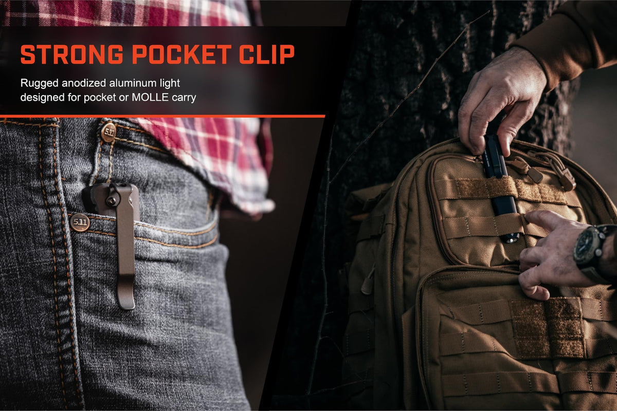 Streamlight Wedge anodized aluminum housing provides rugged durability for outdoor use