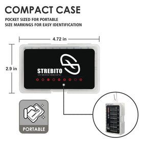 STREBITO variety of 1/4-inch bits covers common fasteners and specialty tasks.