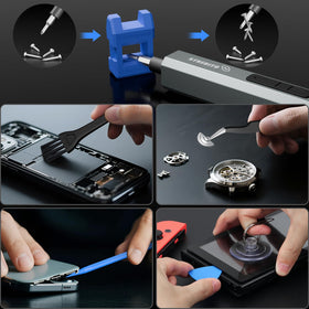 STREBITO 144-piece kit layout shows comprehensive tool assortment.