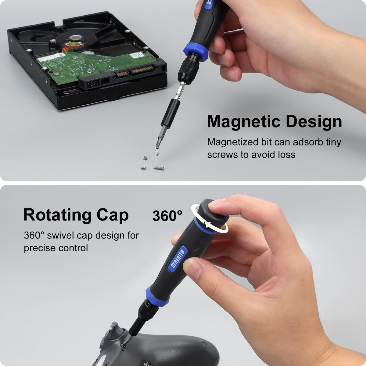 STREBITO long-neck bits reach hard-to-access fasteners in devices