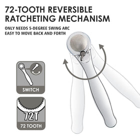 STREBITO low-profile head improves access in cramped spots for small projects.