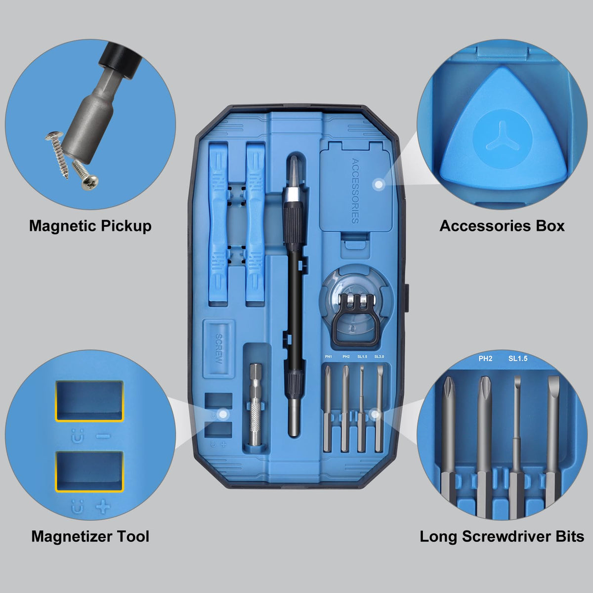 STREBITO magnetic mat keeps screws organized during work