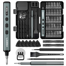 STREBITO mini electric screwdriver with ergonomic handle for comfortable, precise micro-work