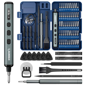 STREBITO mini electric screwdriver in compact design for precise electronics repair.