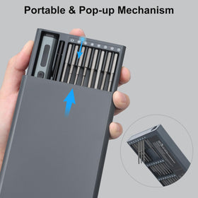 STREBITO ergonomic pen-style grip reduces hand fatigue during long builds.