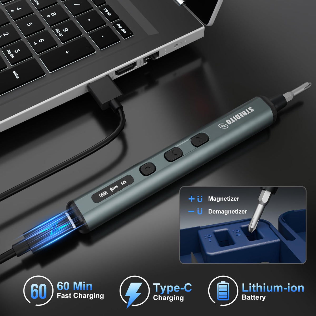 STREBITO magnetizer and tweezers help align micro components.