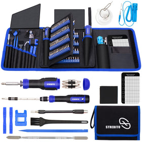 STREBITO precision screwdriver set in compact Oxford bag for easy transport and storage