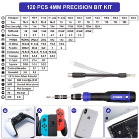 STREBITO kit with Philips, Torx and Pentalobe bits for precise screw driving