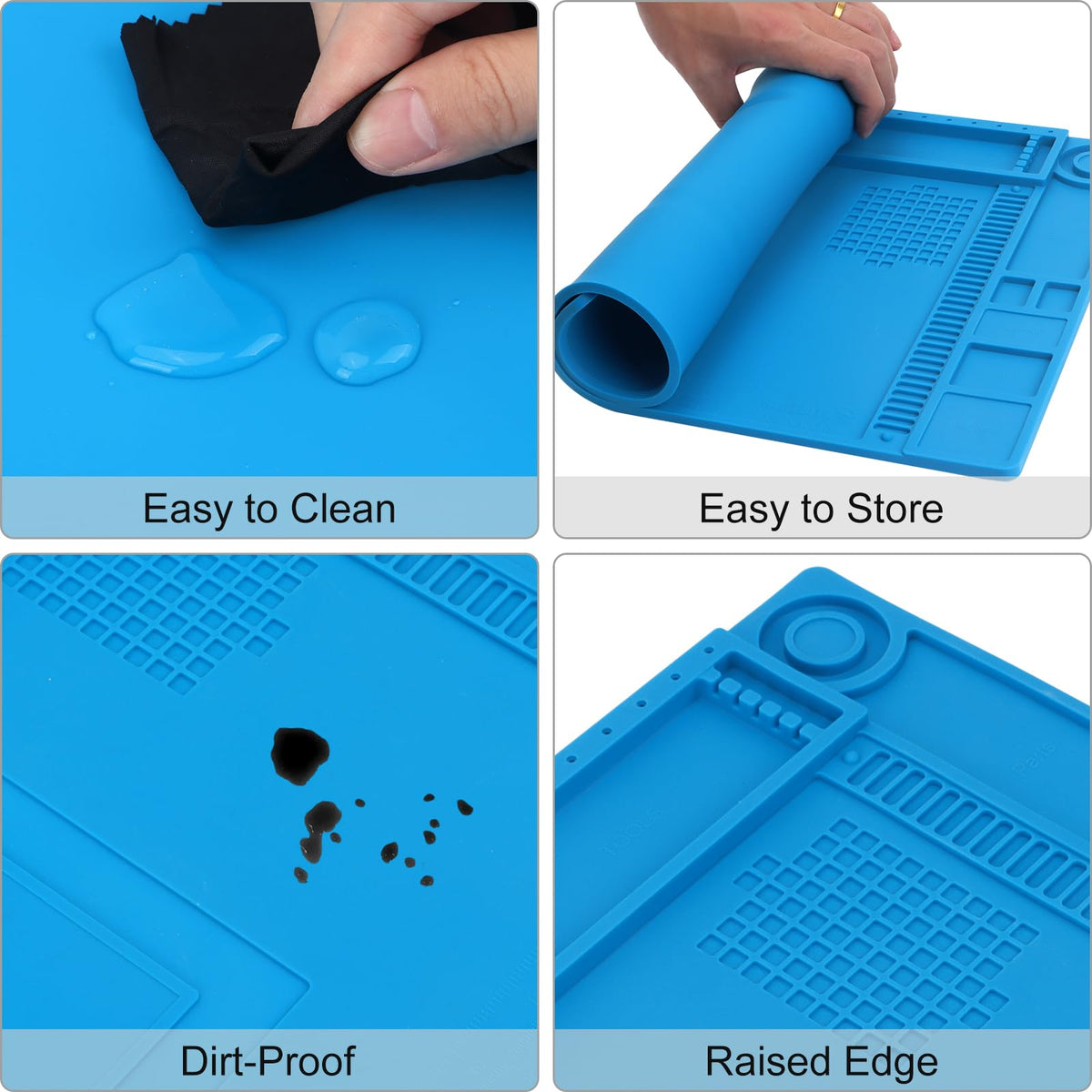 STREBITO silicone soldering mat offers 110 compartments to organize tiny screws