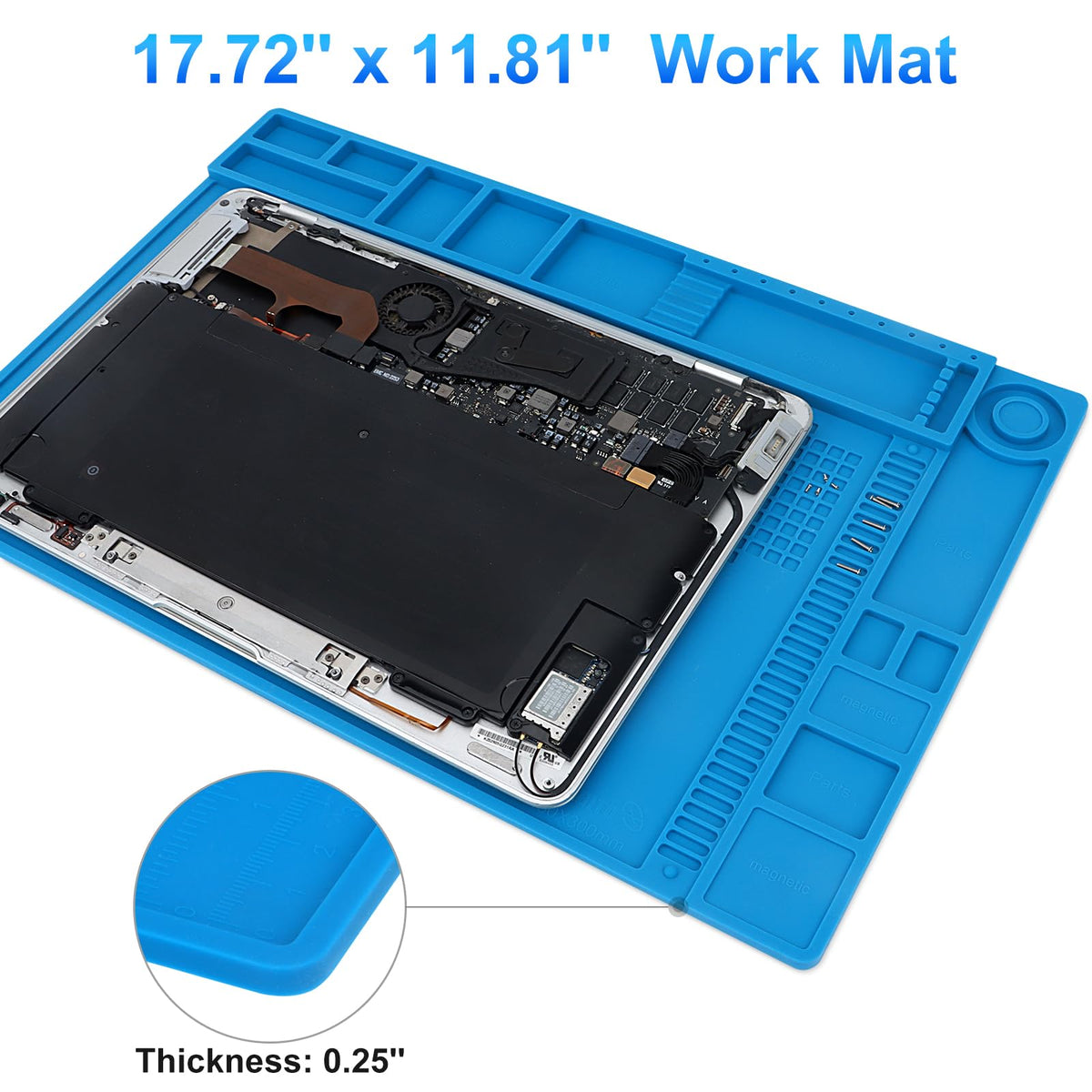 STREBITO silicone soldering mat features easy-clean non-slip surface