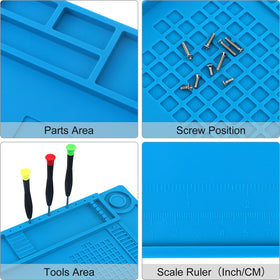 STREBITO silicone soldering mat with three magnetic zones to secure parts during work